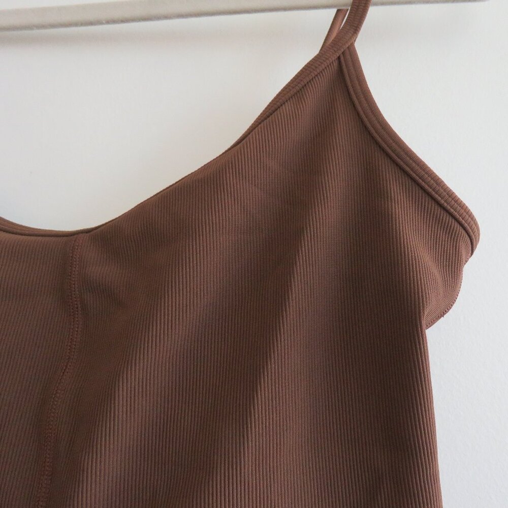 LULULEMON Ribbed Contoured Unitard 6" in Java Neutral Athleisure - Size US 6 - Picture 5 of 16